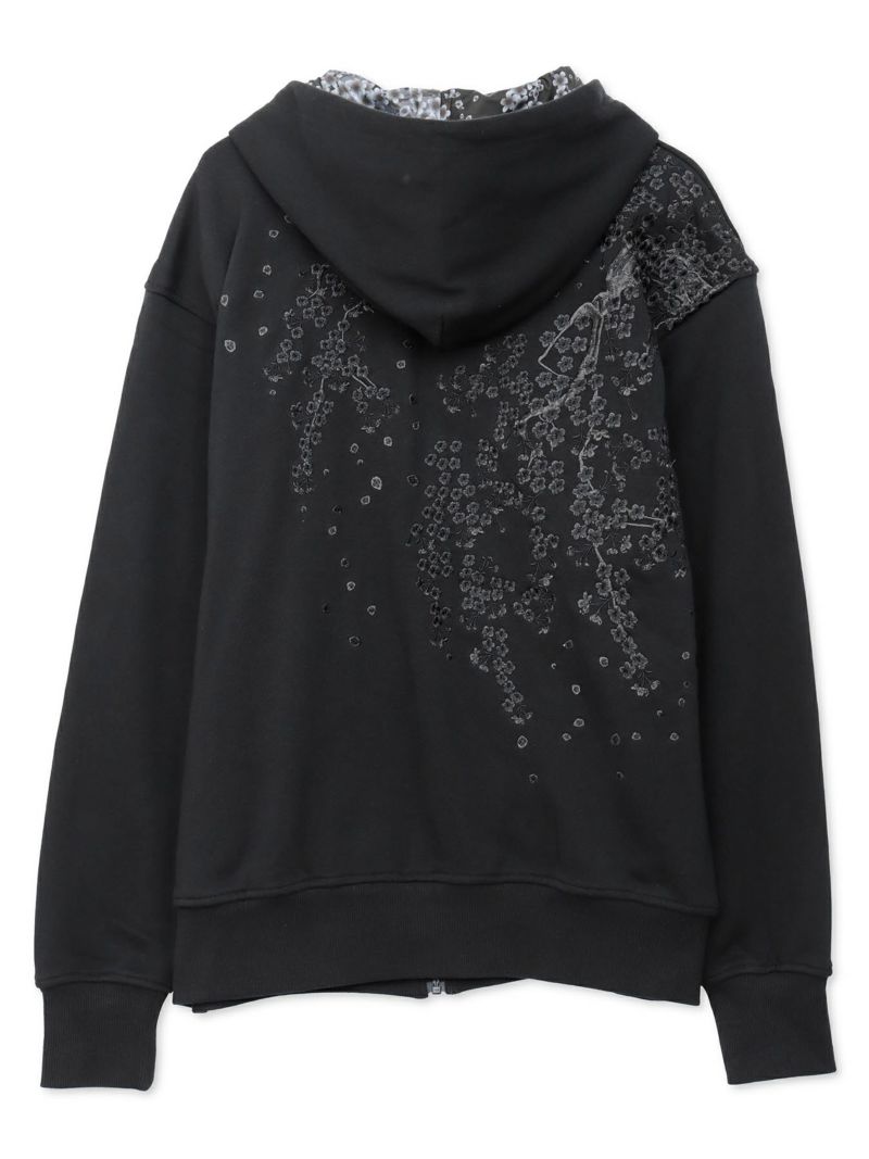 絡繰魂・漆】“漆桜”総刺繍ZIPパーカー