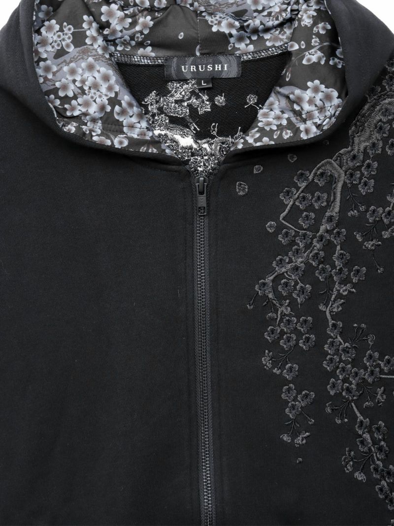 絡繰魂・漆】“漆桜”総刺繍ZIPパーカー