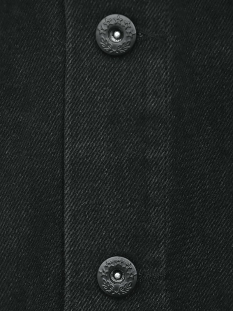 【絡繰魂・漆】“闇と狼”総刺繍デニムシャツ