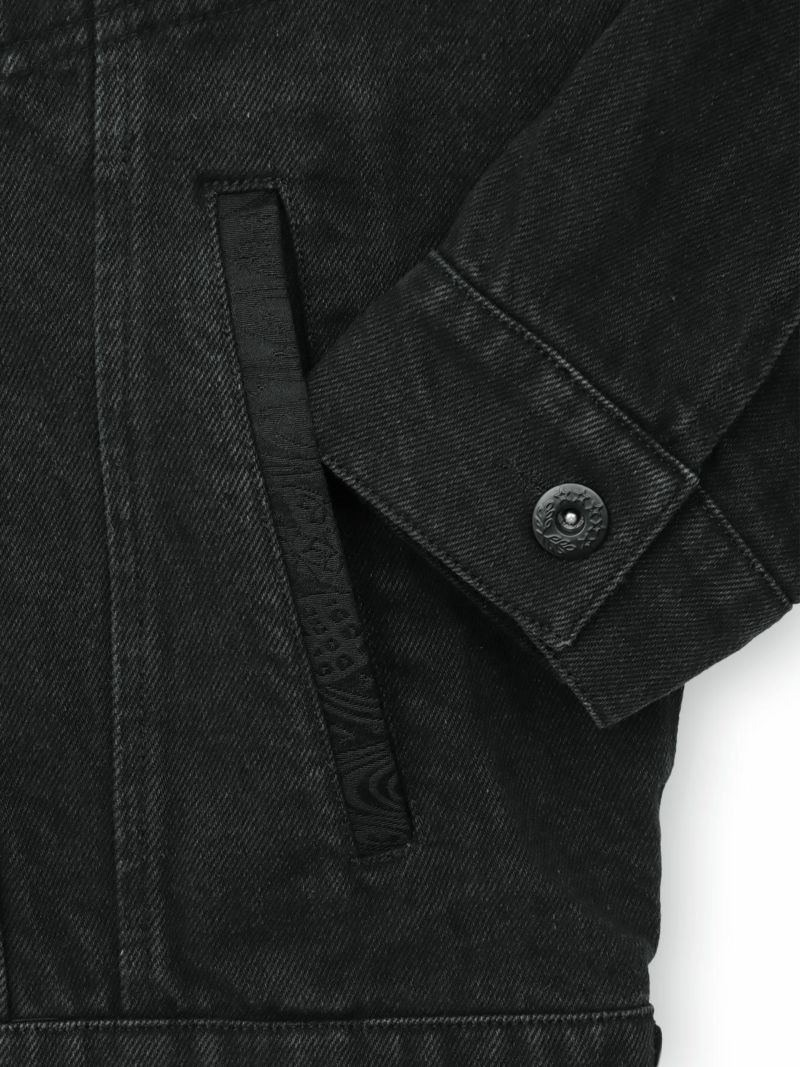 【絡繰魂・漆】“闇と狼”総刺繍デニムシャツ