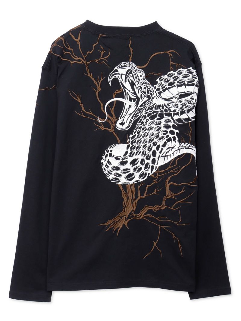  【絡繰魂】“大蛇”総刺繍ロンT