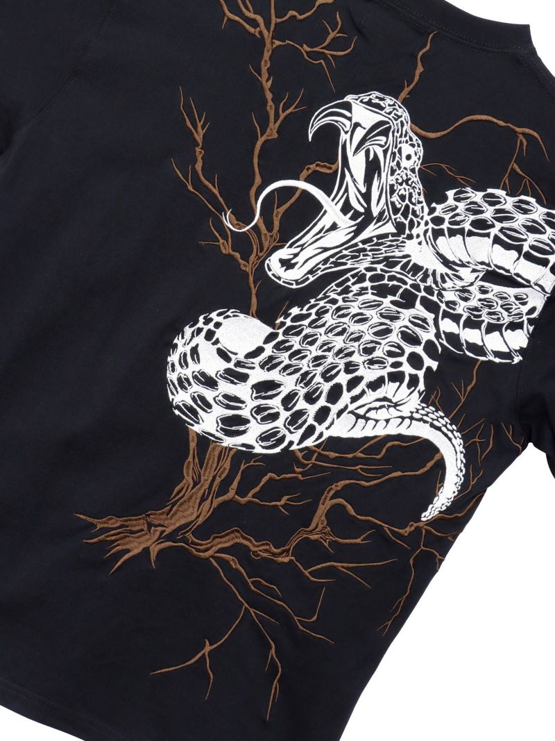  【絡繰魂】“大蛇”総刺繍ロンT