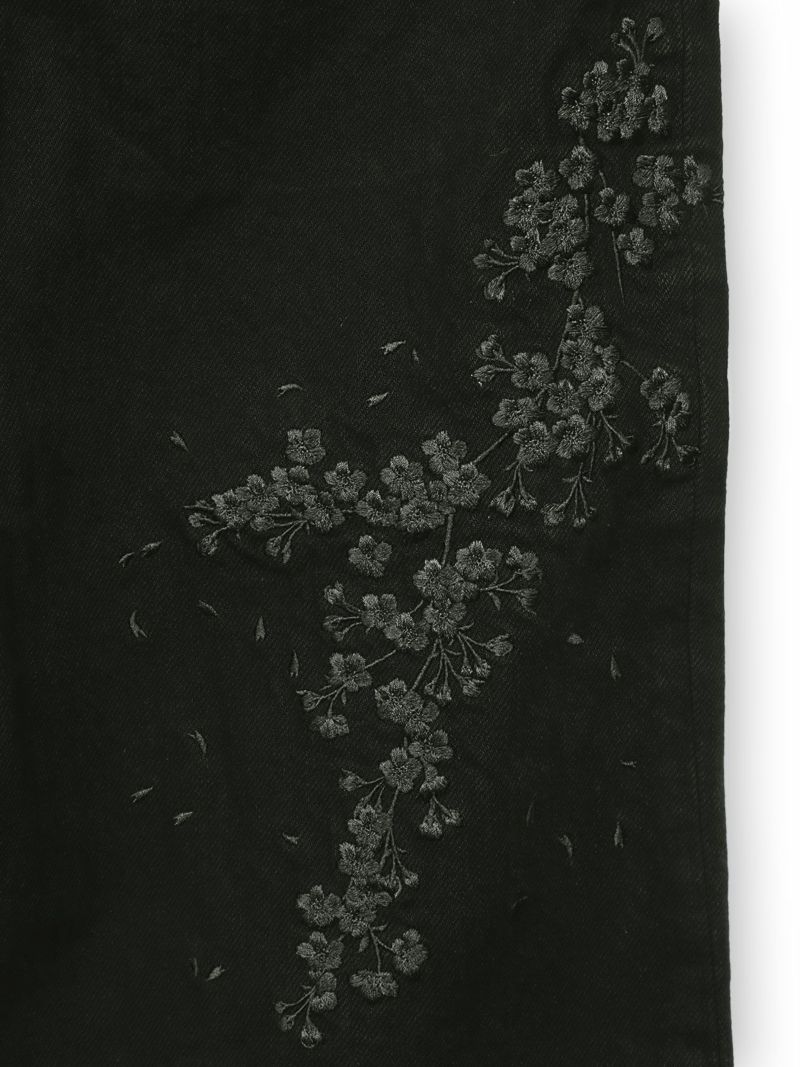 【絡繰魂・漆】“漆桜”総刺繍デニムパンツ