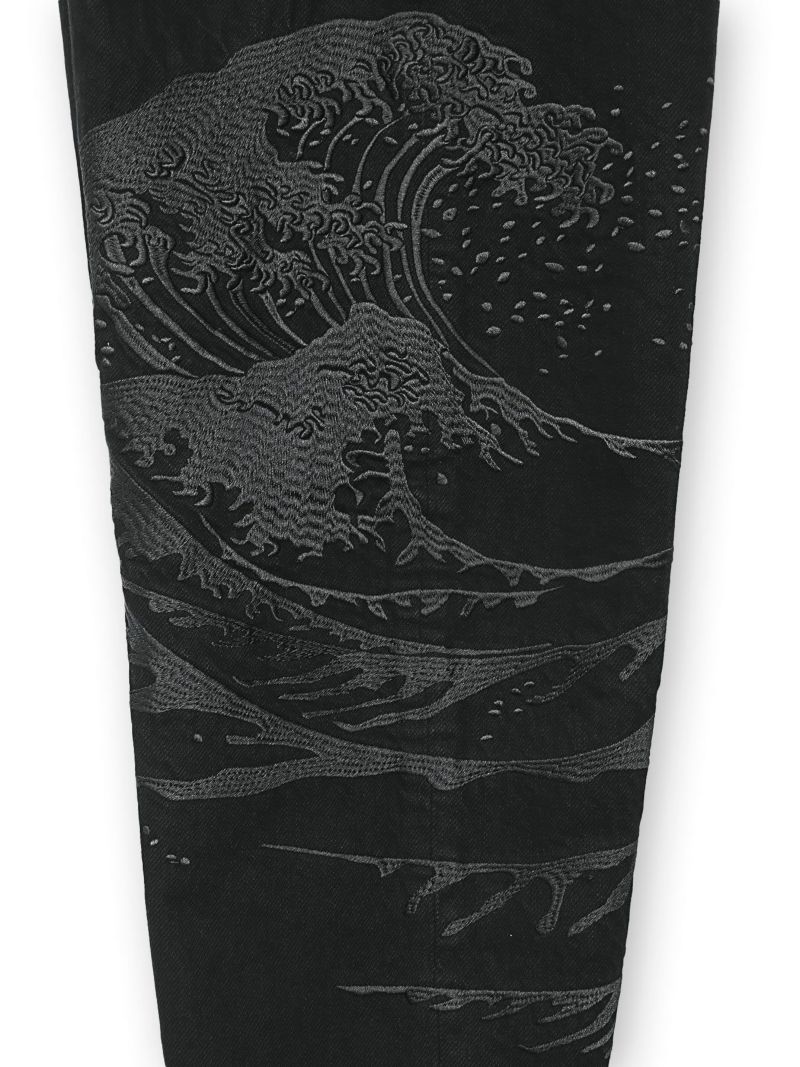 【絡繰魂・漆】“漆桜”総刺繍デニムパンツ