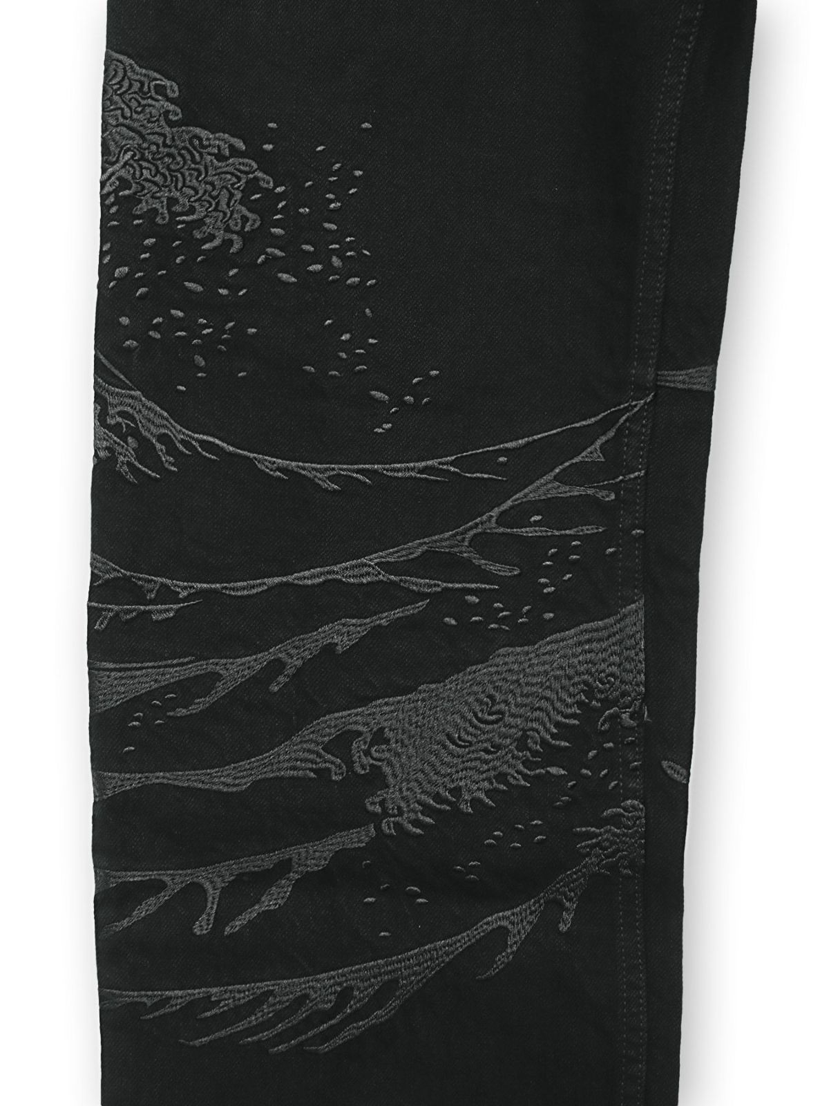 【絡繰魂・漆】“漆桜”総刺繍デニムパンツ