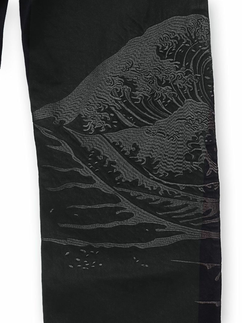 【絡繰魂・漆】“漆桜”総刺繍デニムパンツ