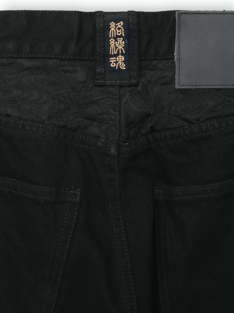 【絡繰魂・漆】“漆桜”総刺繍デニムパンツ