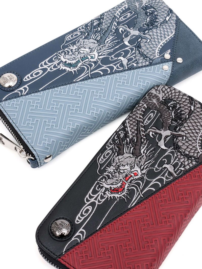 【雅結】“龍神”刺繍入りチェーンウォレット