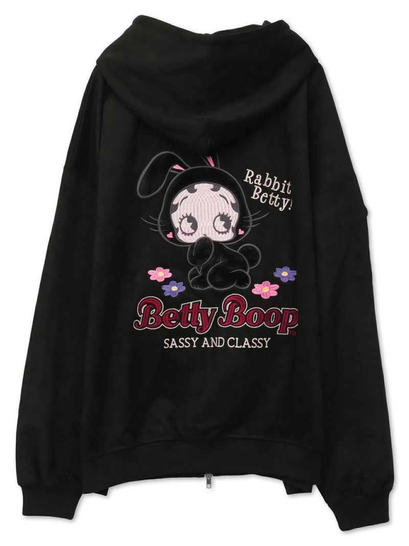 【BETTY BOOP】“RABBIT BETTY”刺繍入りZIPパーカー