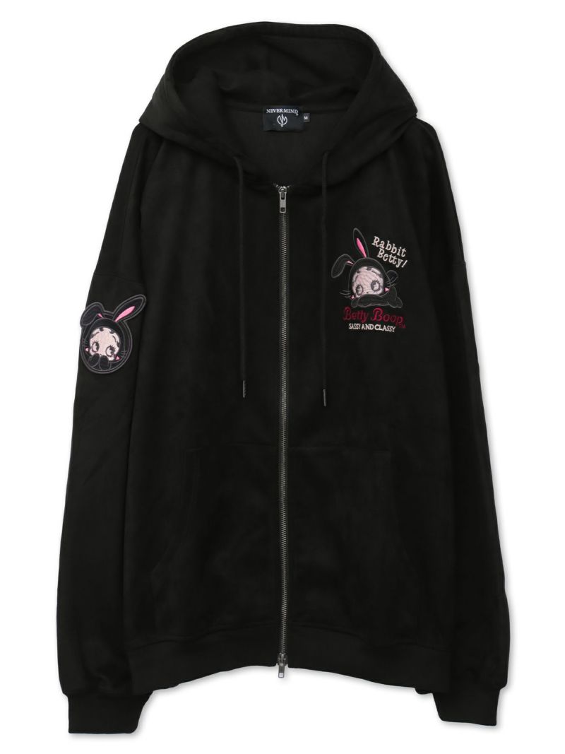 【BETTY BOOP】“RABBIT BETTY”刺繍入りZIPパーカー