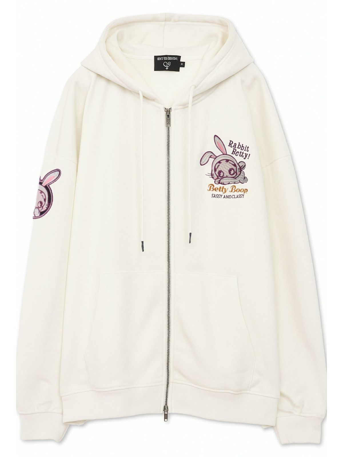 【BETTY BOOP】“RABBIT BETTY”刺繍入りZIPパーカー