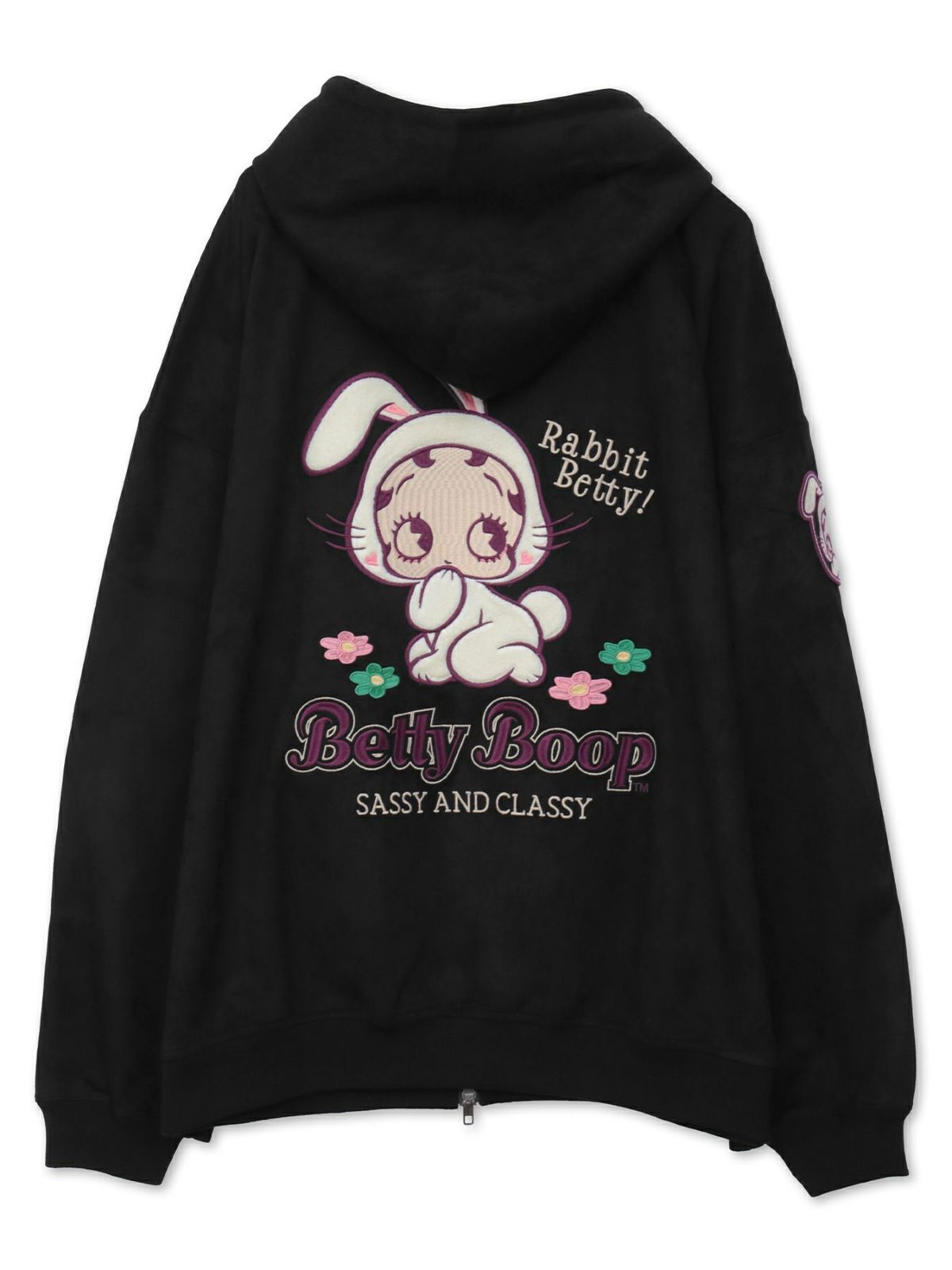【BETTY BOOP】“RABBIT BETTY”刺繍入りZIPパーカー
