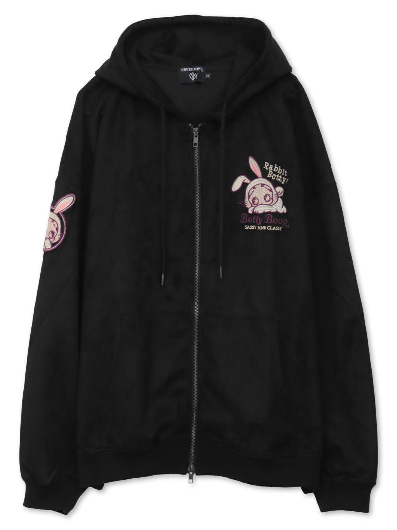 【BETTY BOOP】“RABBIT BETTY”刺繍入りZIPパーカー