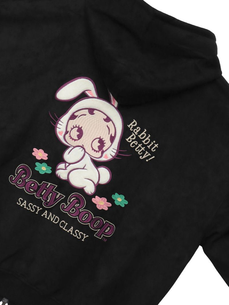 【BETTY BOOP】“RABBIT BETTY”刺繍入りZIPパーカー