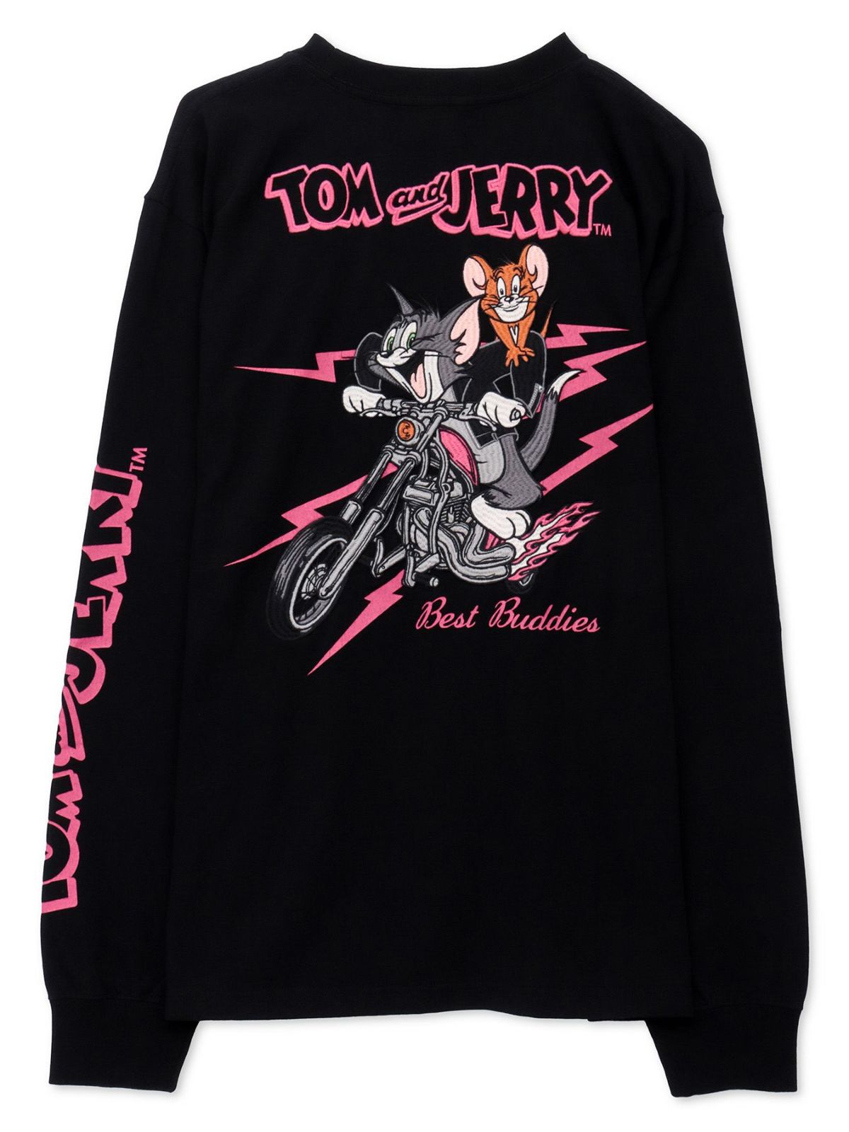 【NEVERMIND×TOM and JERRY】“バイカーズトム＆ジェリー”刺繍入りロンT〔別注〕