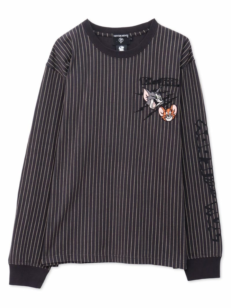 【NEVERMIND×TOM and JERRY】“バイカーズトム＆ジェリー”刺繍入りロンT〔別注〕