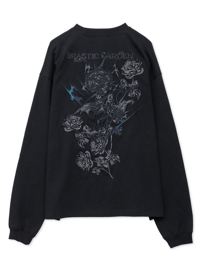 【DRASTIC GARDEN】“漆黒の華々”総刺繍BGIシルエットロンT