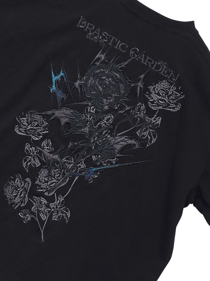【DRASTIC GARDEN】“漆黒の華々”総刺繍BGIシルエットロンT
