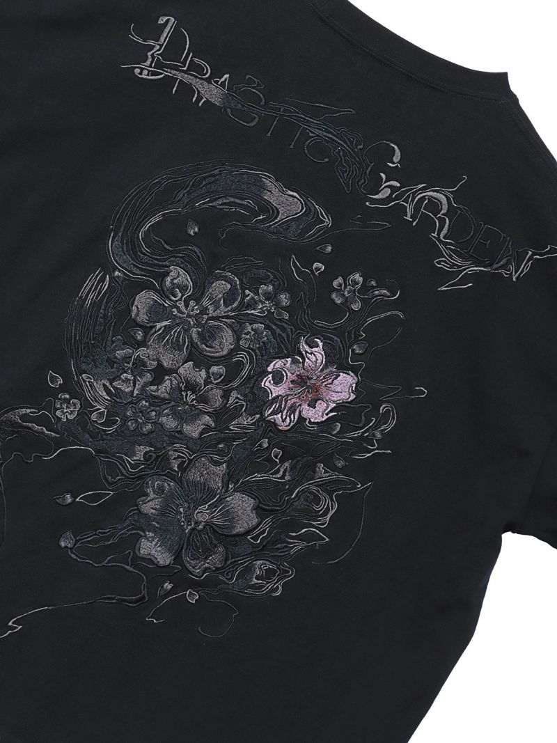 【DRASTIC GARDEN】“漆黒の華々”総刺繍BGIシルエットロンT