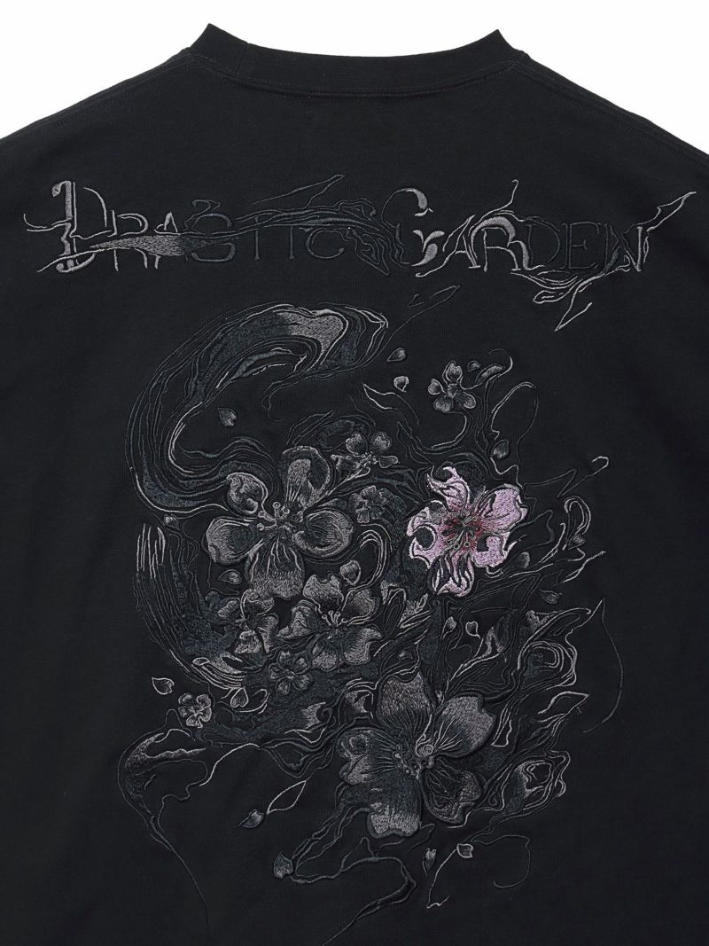 【DRASTIC GARDEN】“漆黒の華々”総刺繍BGIシルエットロンT