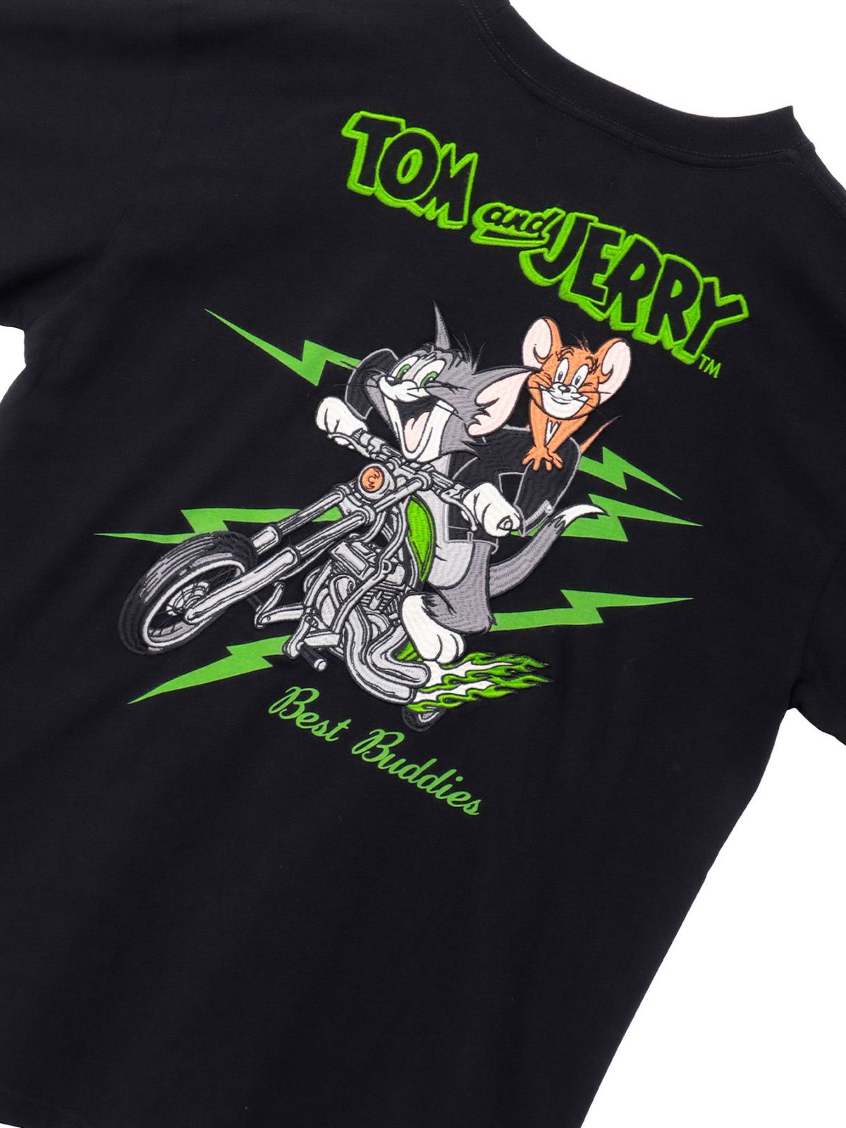 【NEVERMIND×TOM and JERRY】“バイカーズトム＆ジェリー”刺繍入りロンT〔別注：web限定カラー〕