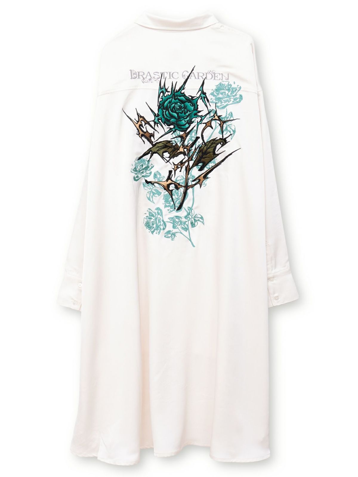 【DRASTIC GARDEN】“稲妻ノ薔薇”刺繍入りタイ付きシャツ