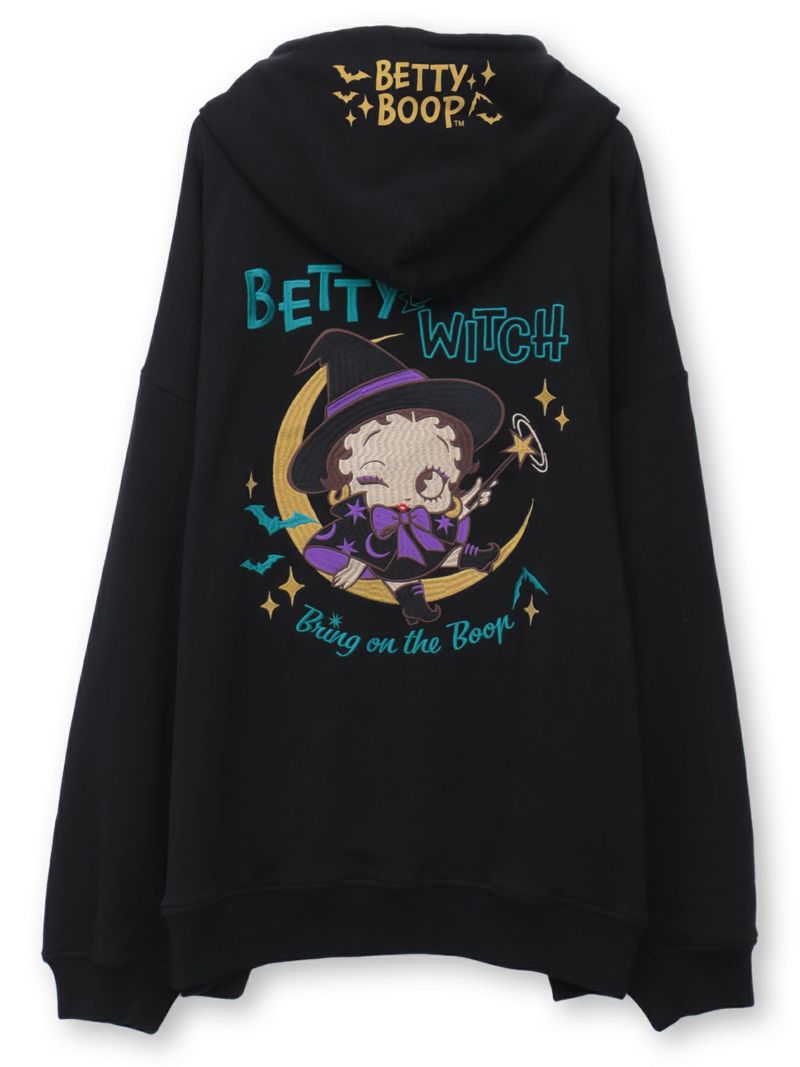 【BETTY BOOP】“BETTY THE WITCH”刺繍入りZIPパーカー〔別注〕