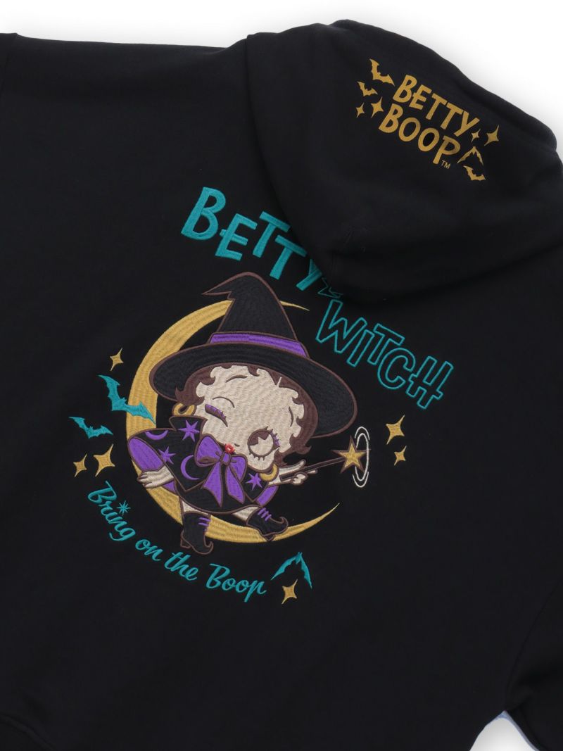 【BETTY BOOP】“BETTY THE WITCH”刺繍入りZIPパーカー〔別注〕