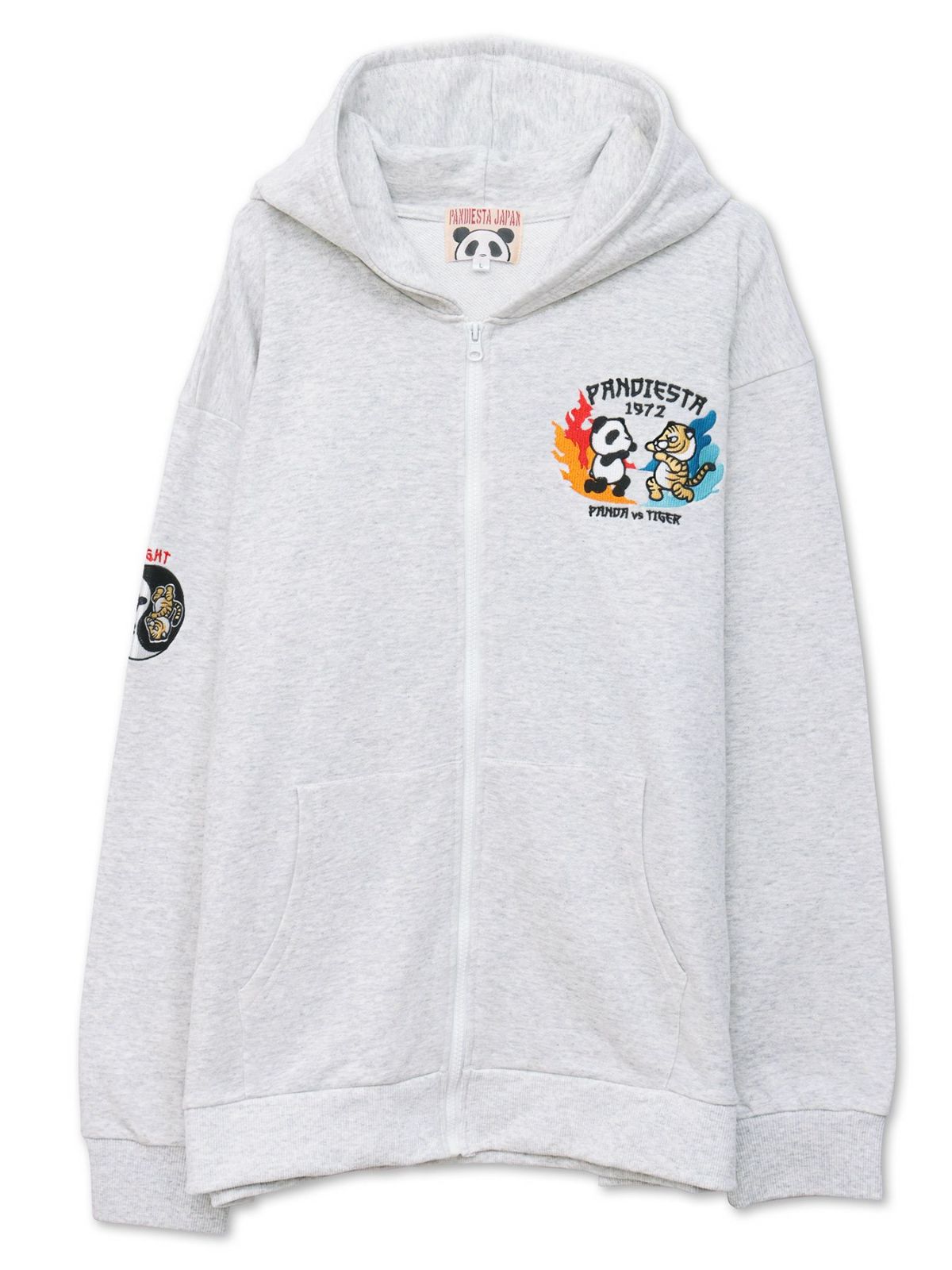 【PANDIESTA JAPAN】“ドラゴンパンダVSタイガーパンダ”刺繍入りZIPパーカー