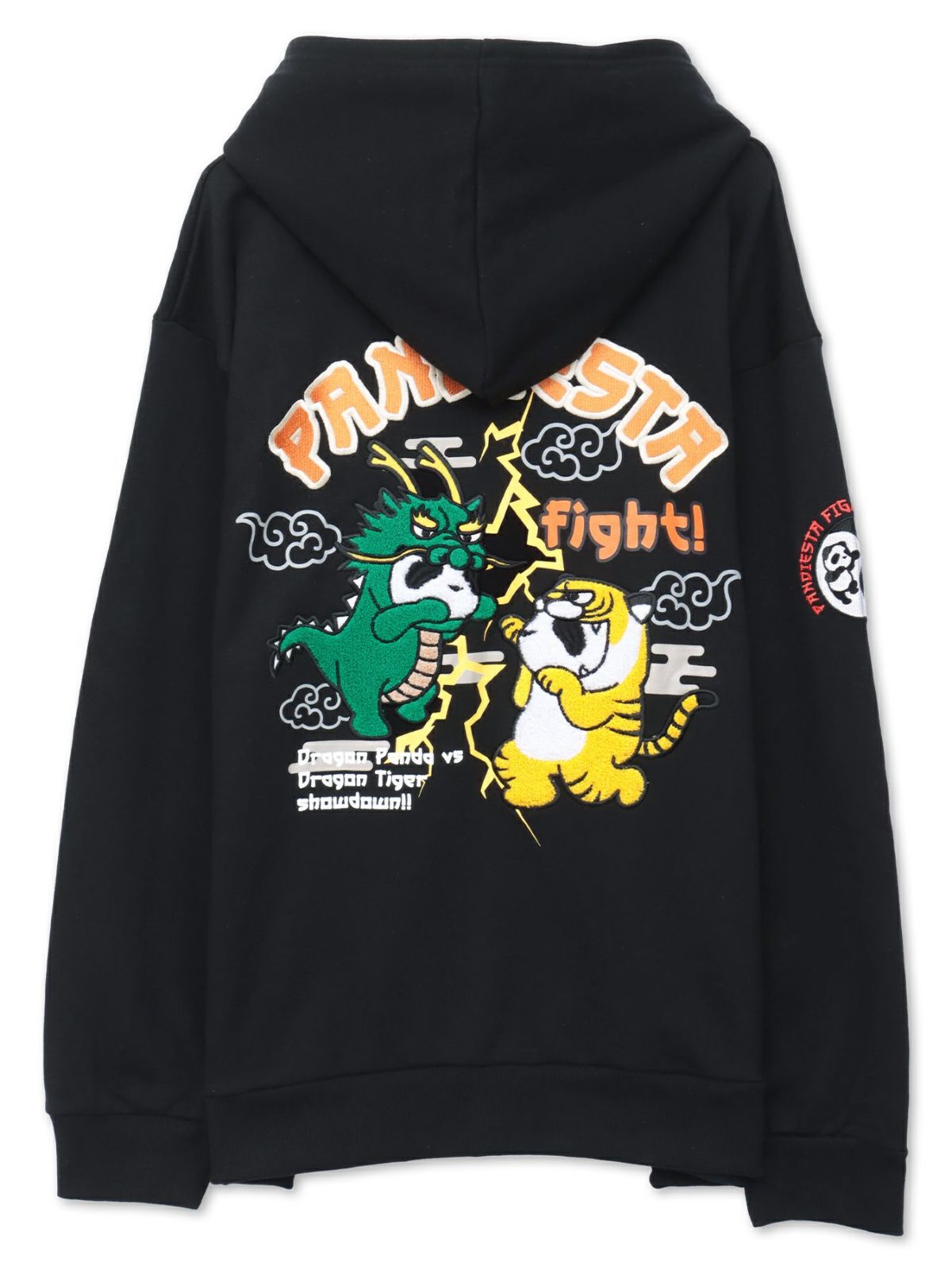 【PANDIESTA JAPAN】“ドラゴンパンダVSタイガーパンダ”刺繍入りZIPパーカー