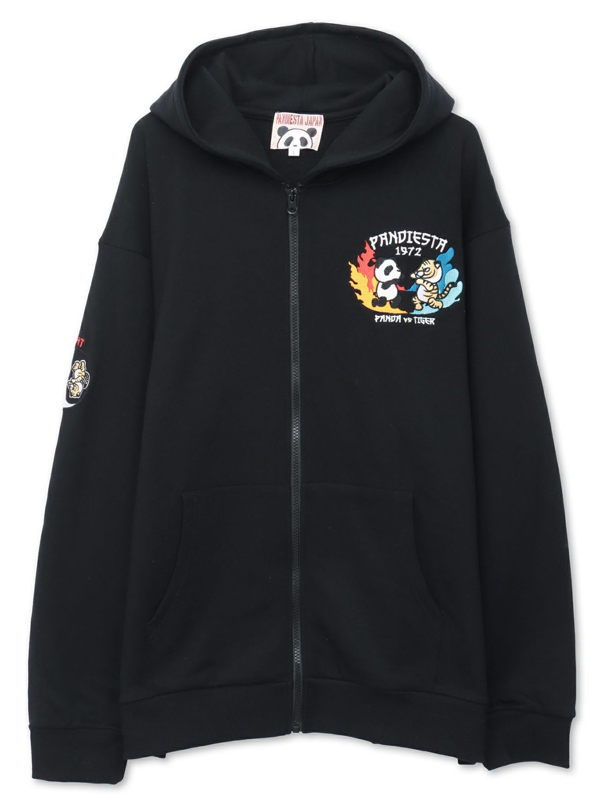 【PANDIESTA JAPAN】“ドラゴンパンダVSタイガーパンダ”刺繍入りZIPパーカー