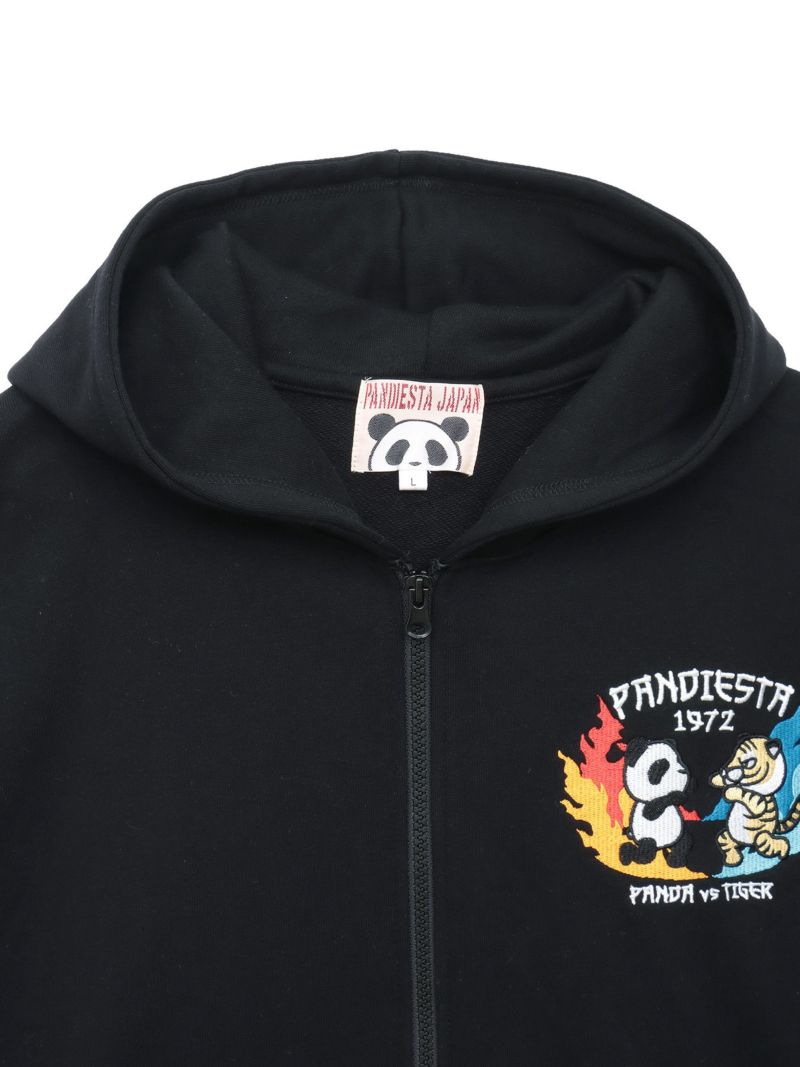【PANDIESTA JAPAN】“ドラゴンパンダVSタイガーパンダ”刺繍入りZIPパーカー