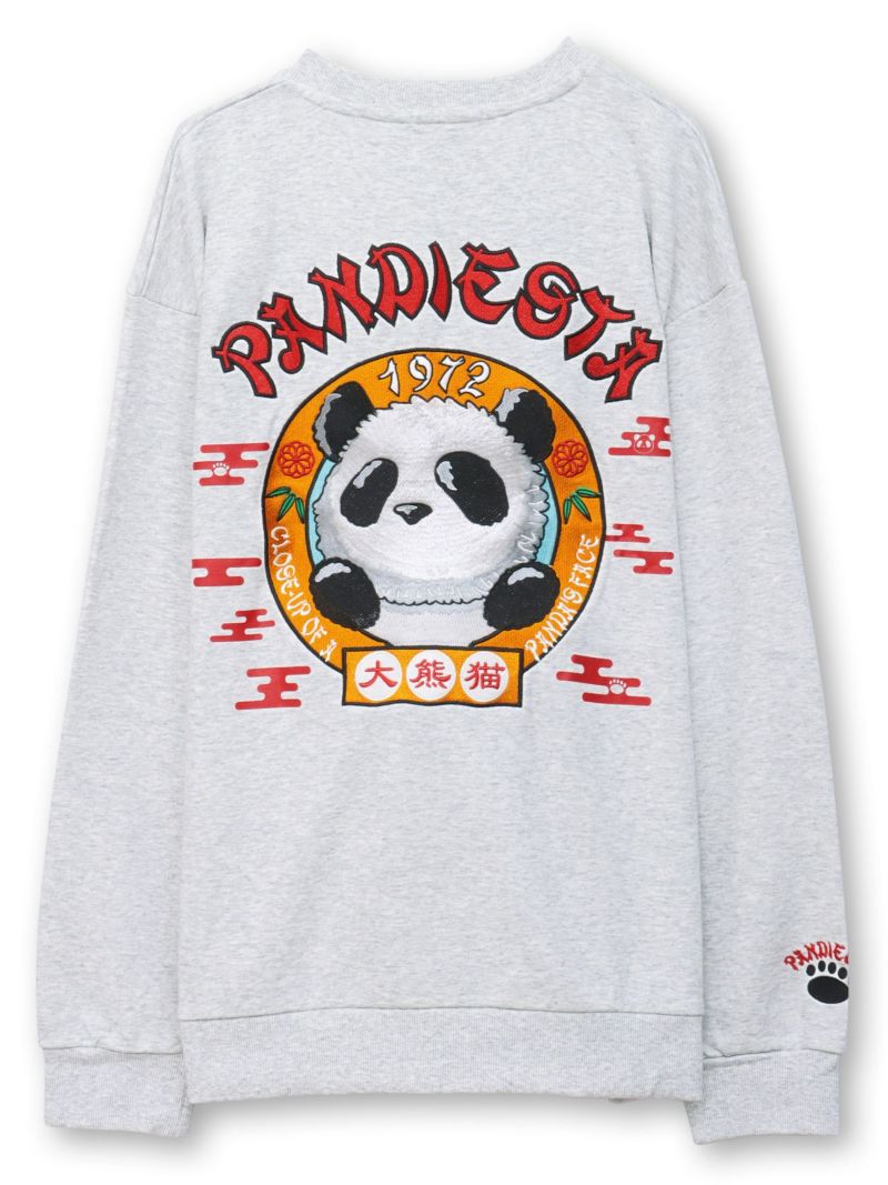 【PANDIESTA JAPAN】“リアル毛並みパンダさん”刺繍入り裏毛トレーナー