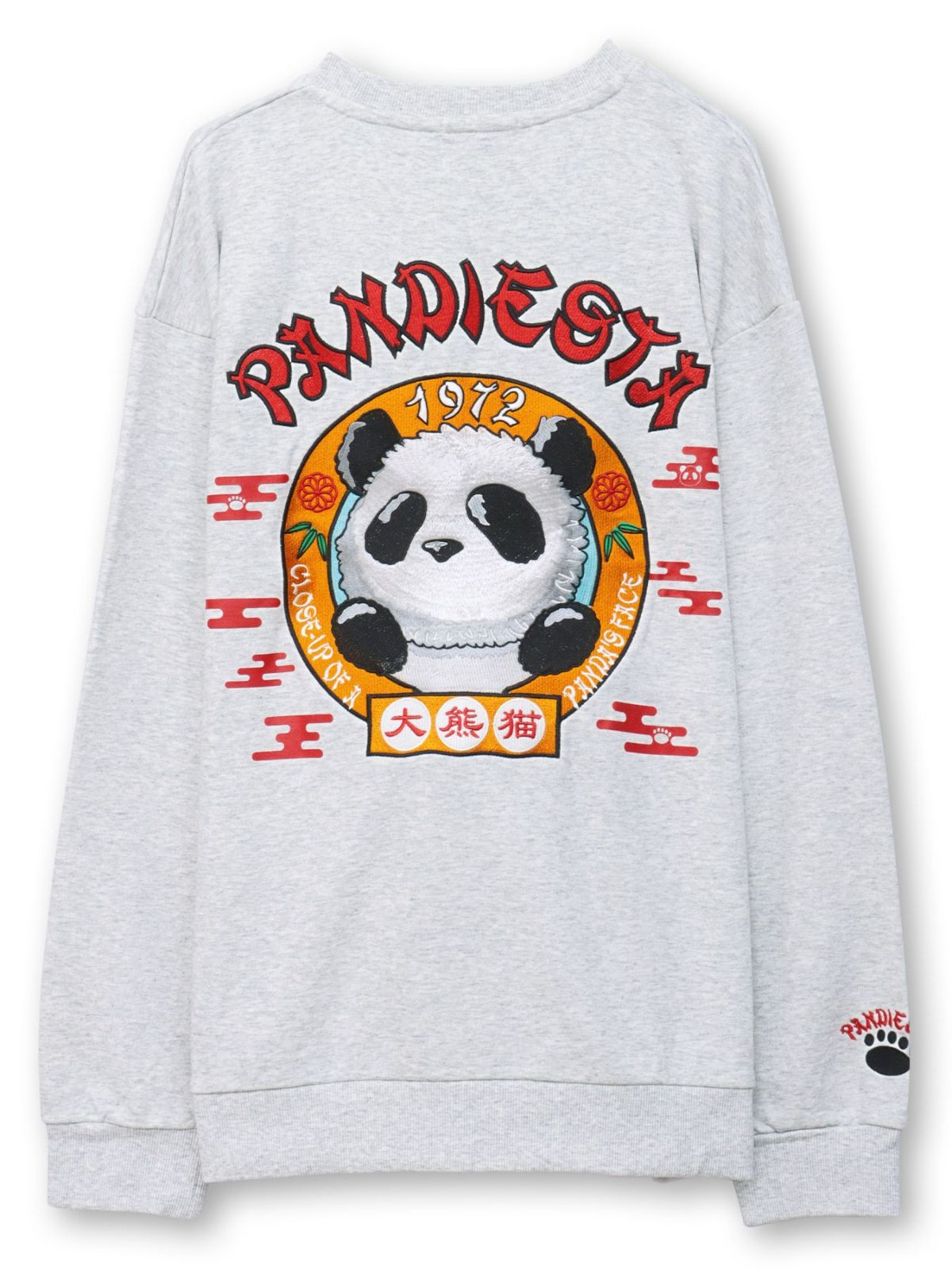 【PANDIESTA JAPAN】“リアル毛並みパンダさん”刺繍入り裏毛トレーナー