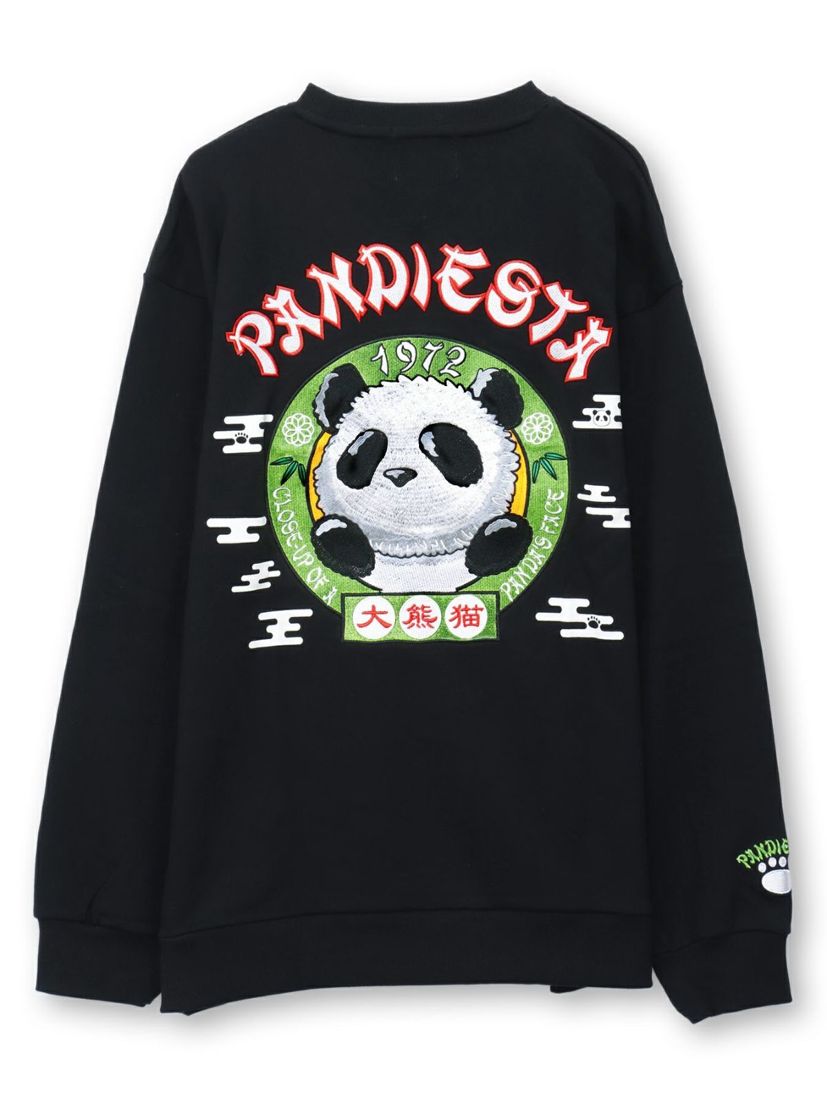  【PANDIESTA JAPAN】“リアル毛並みパンダさん”刺繍入り裏毛トレーナー