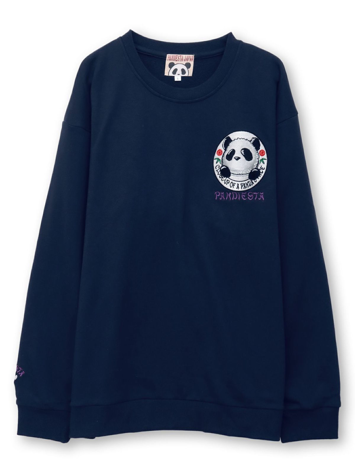  【PANDIESTA JAPAN】“リアル毛並みパンダさん”刺繍入り裏毛トレーナー