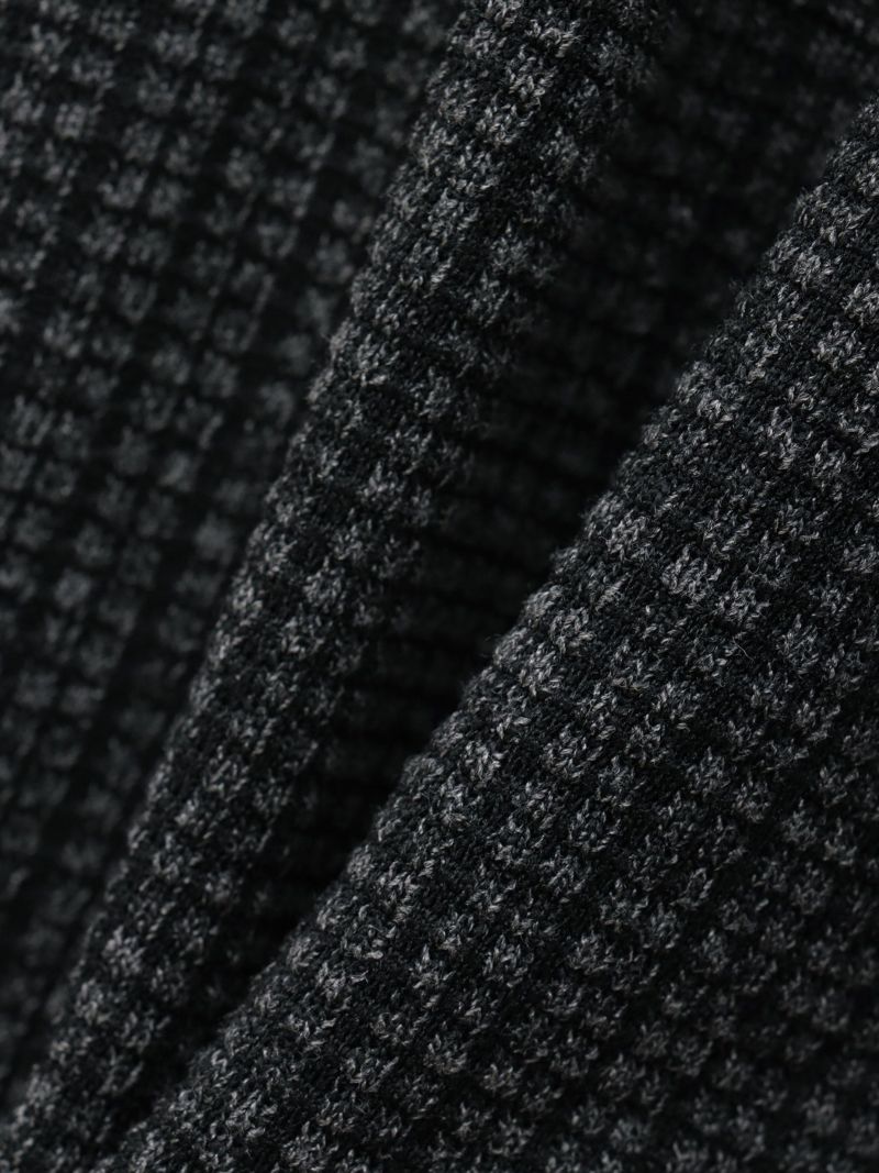 【雅結】桜刺繍 ワッフル生地VネックロンT