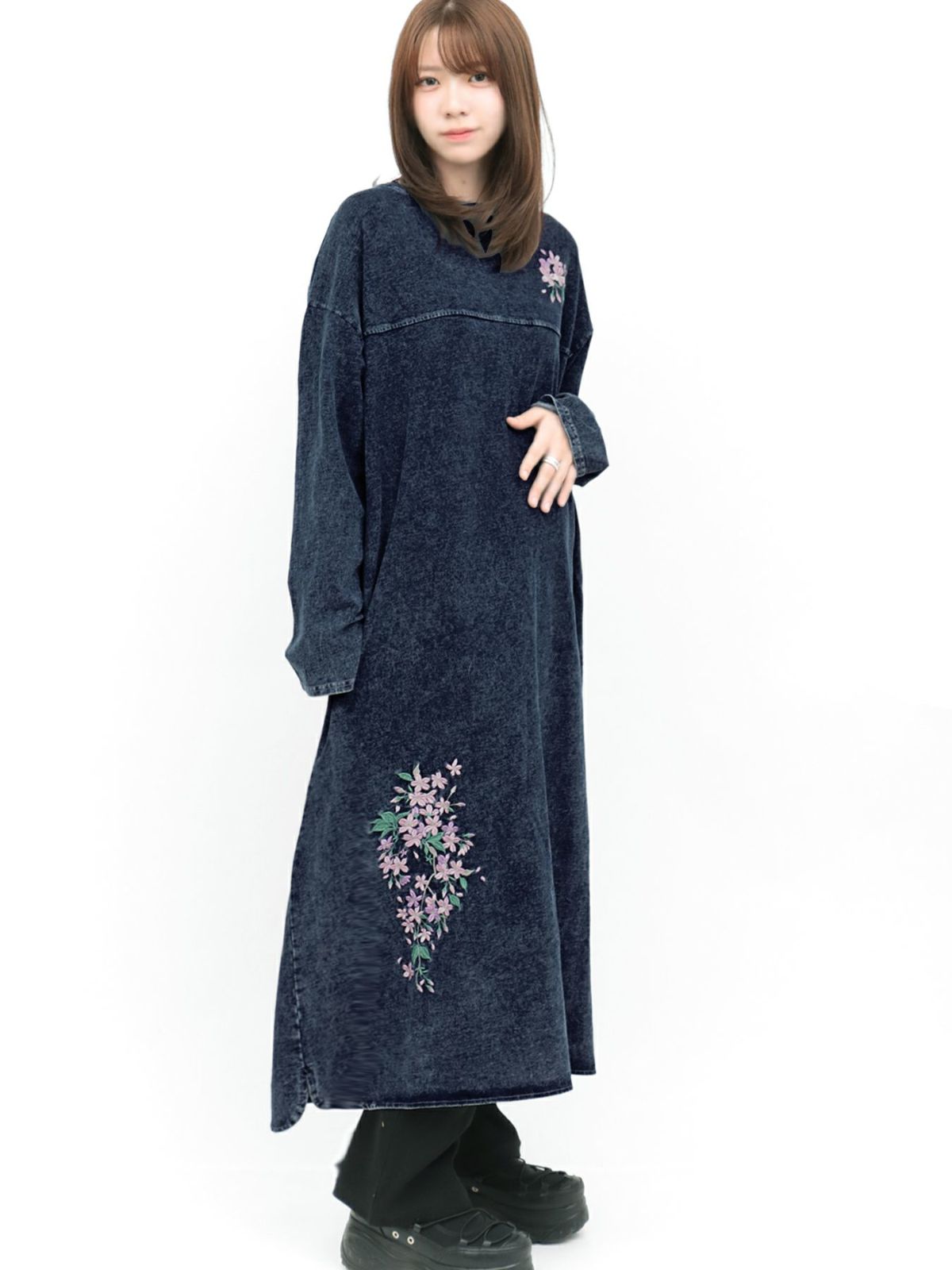 【雅結】桜刺繍ワンピース