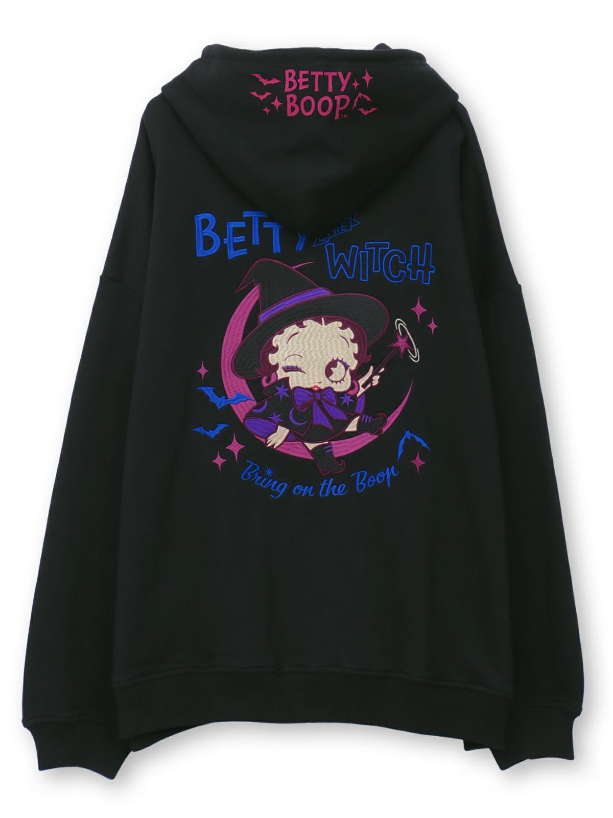 【BETTY BOOP】“BETTY THE WITCH”刺繍入りZIPパーカー〔別注：web限定カラー〕