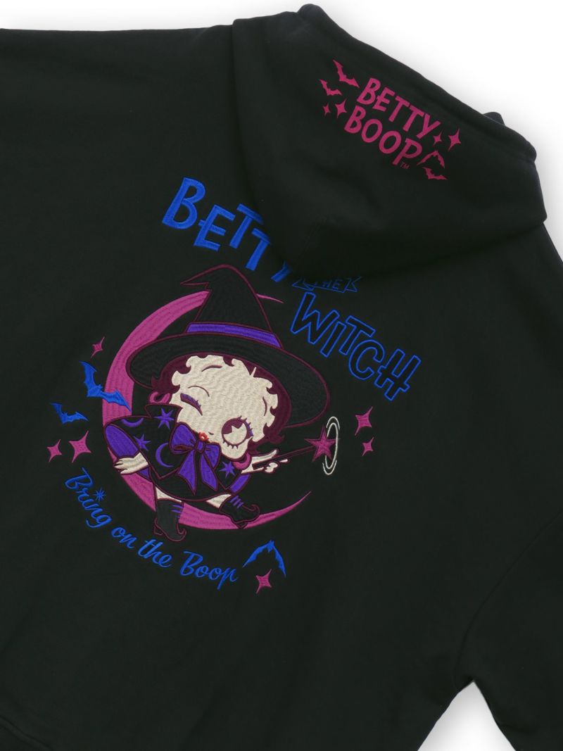 【BETTY BOOP】“BETTY THE WITCH”刺繍入りZIPパーカー〔別注：web限定カラー〕