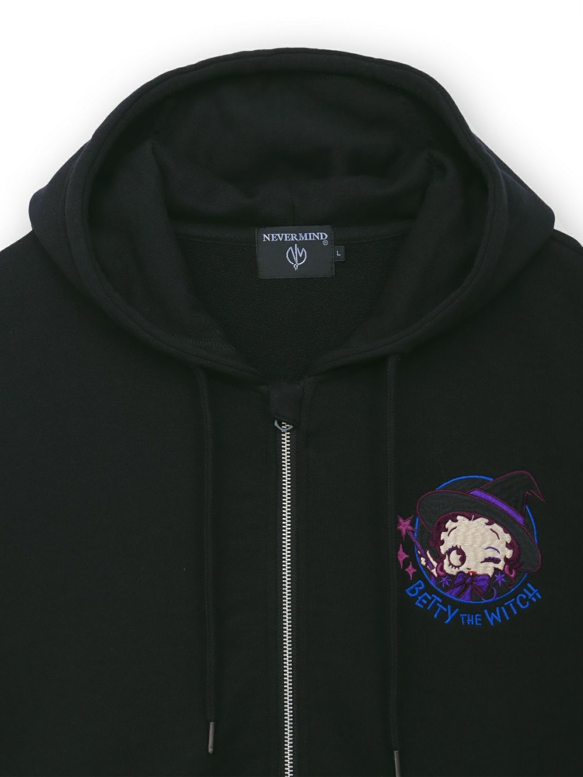 【BETTY BOOP】“BETTY THE WITCH”刺繍入りZIPパーカー〔別注：web限定カラー〕