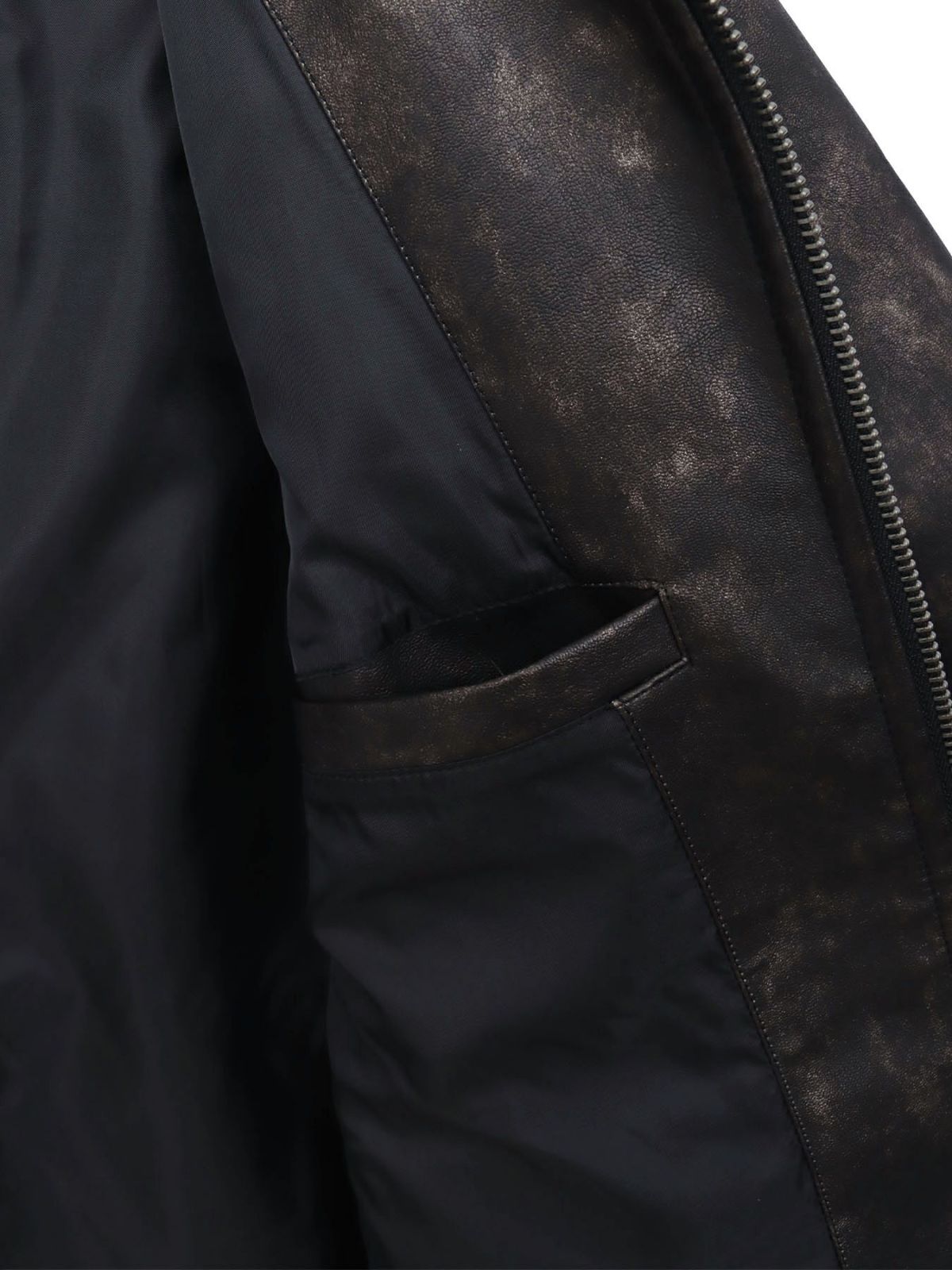 【雅結】桜刺繍ムラ染めフェイクレザージャケット