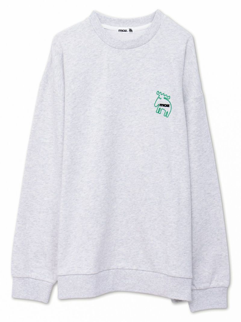  【moz】エルク フロッキープリントトレーナー〔別注〕