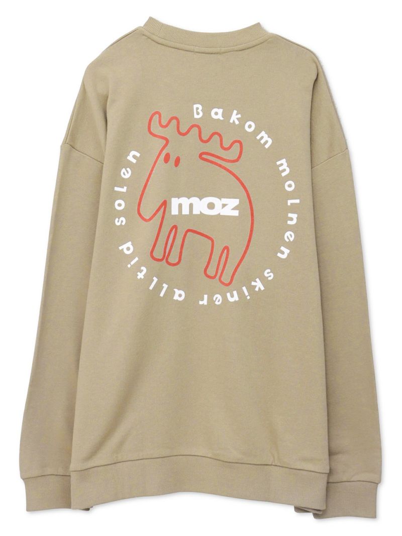  【moz】エルク フロッキープリントトレーナー〔別注〕