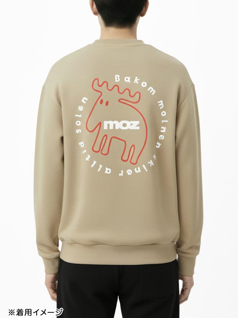  【moz】エルク フロッキープリントトレーナー〔別注〕