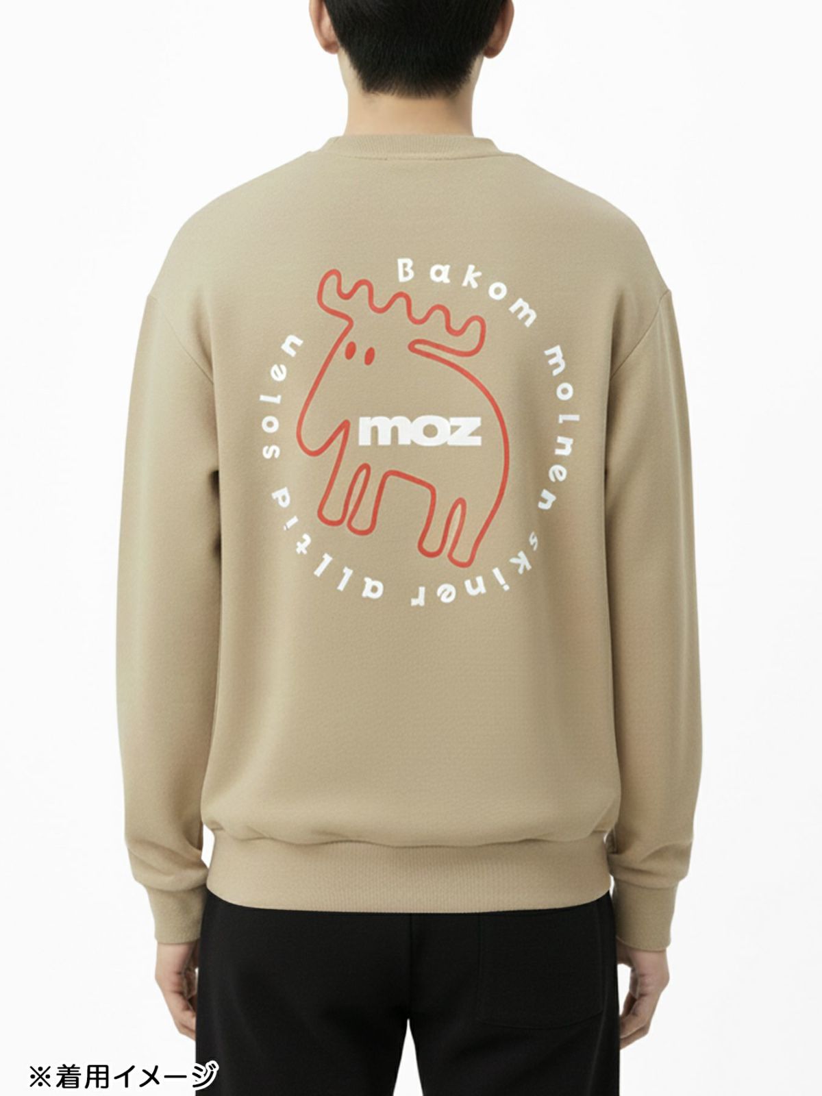  【moz】エルク フロッキープリントトレーナー〔別注〕