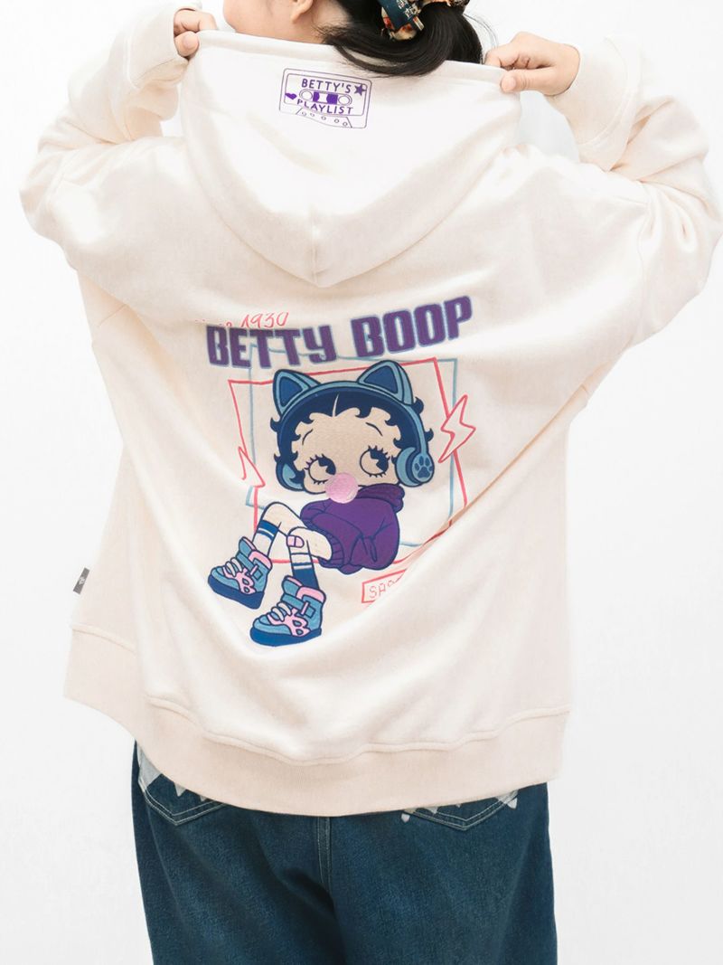 【BETTY BOOP】“TOXIC BETTY”刺繍入りZIPパーカー〔別注〕