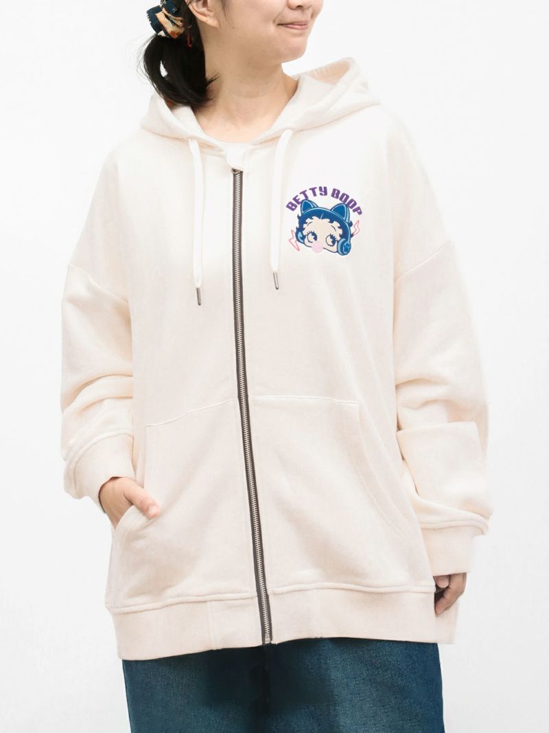 【BETTY BOOP】“TOXIC BETTY”刺繍入りZIPパーカー〔別注〕