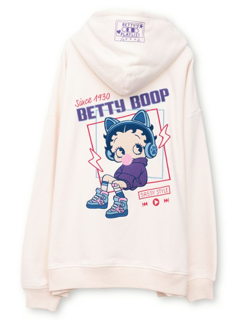 【BETTY BOOP】“TOXIC BETTY”刺繍入りZIPパーカー〔別注〕