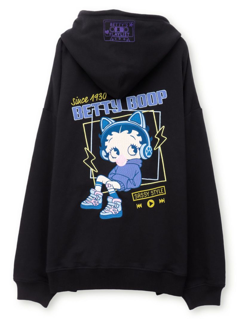 【BETTY BOOP】“TOXIC BETTY”刺繍入りZIPパーカー〔別注〕